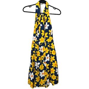Modcloth Blue and Yellow Floral Halter Sundress